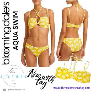AQUA x Studio 189 Pineapple Print Bikini Top New with Tag